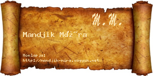 Mandjik Míra névjegykártya